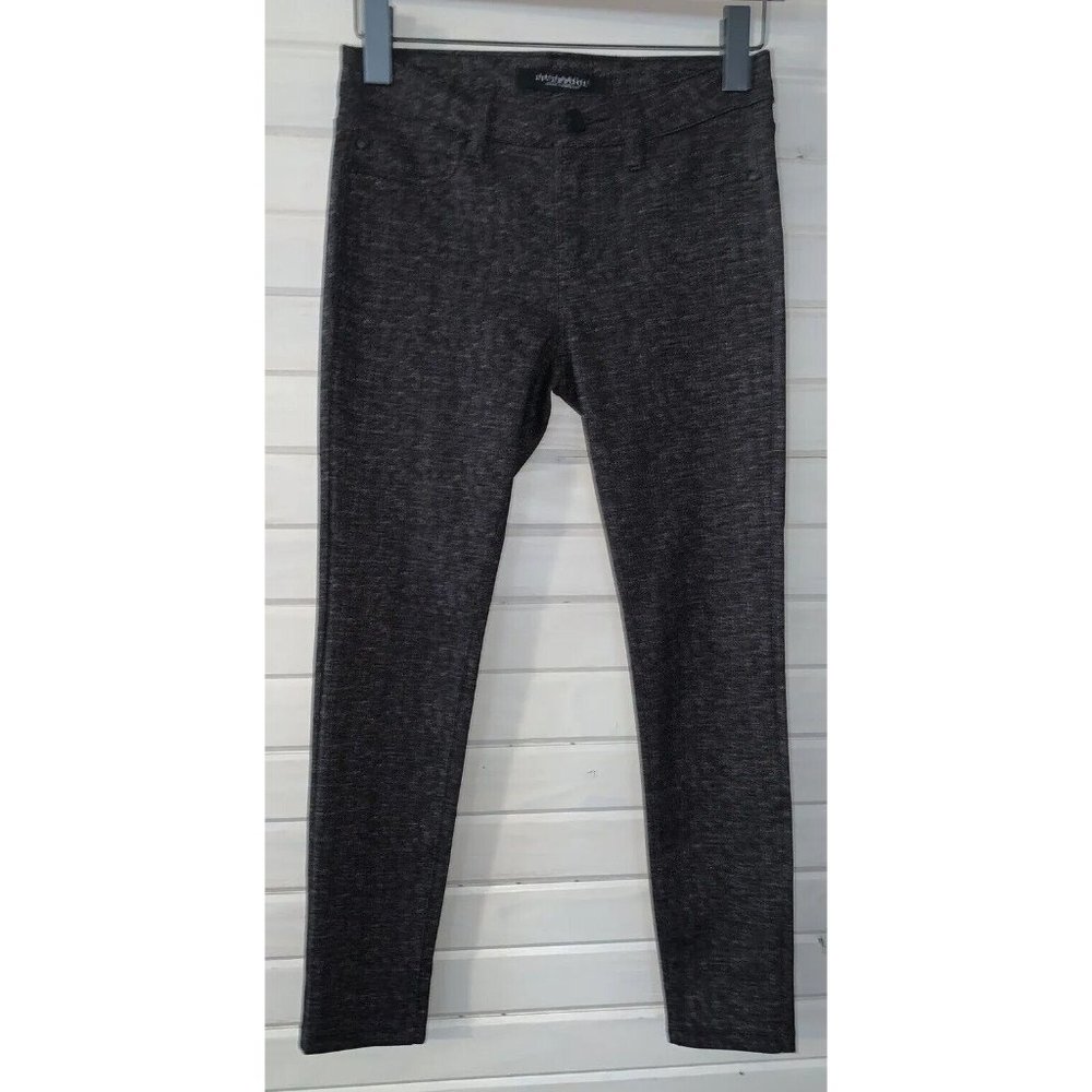 Liverpool Sz PETITES 0 0P Ponte Pants Gray Stretch Skinny Leg Jeans Knit EUC
